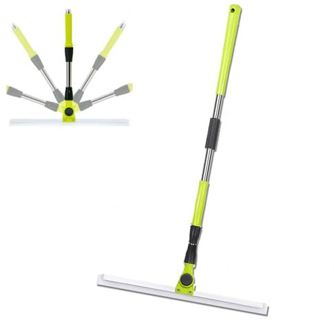 RYJYQYX Scopa in Silicone, con Manico Lungo 130 Cm Scopa in Silicone per La Pulizia dei Pavimenti, Tira Acqua per Vetri Pulisce Vetri,Polveri Sottili,Capelli,Liquidi