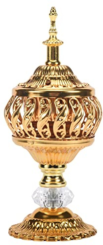 Lobamop Bakhoor Récipient à encens en métal avec charbon de bois Décoration de bureau