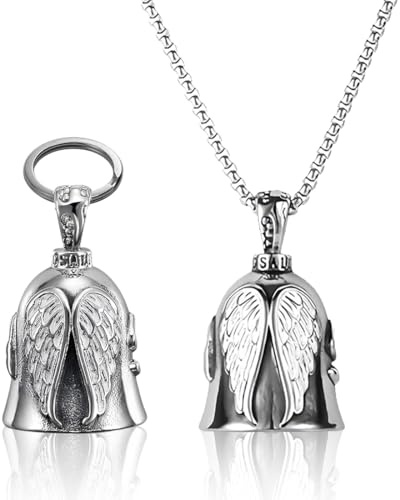 NJCXOLA Guardian Bell Portafortuna Moto, Campanella Moto Guardian Bell, Portachiavi Guardian Bell, Angelo Custode Campanella Accessori, per Auto Elettriche, Moto, Biciclette