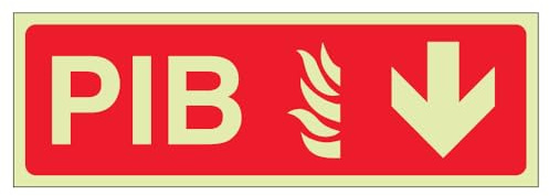 V Safety PIB Pfeil nach unten, 300 x 100 mm, selbstklebend, Vinyl, leuchtet im Dunkeln, Hinweisschild