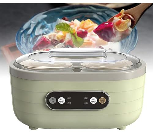 Pequeña Yogurtera Multifuncional, Yogurtera Multifuncional Doméstica, con 2 Tazas Grandes y 6 Pequeñas, Pantalla Táctil Inteligente Lcd, Tiempo Ajustable, para Yogur, Yogur Griego, Queso, Natto