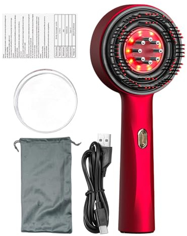 Massageborste För Hårbotten Elektrisk Massageapparat För Hårbotten Rödljusterapi Hårmassageapparat - 2-i-1 Håroljeapplikator, 360° Knådande Massage För Hårbotten Och Hår, Huvudavslappning Och Hårväxt