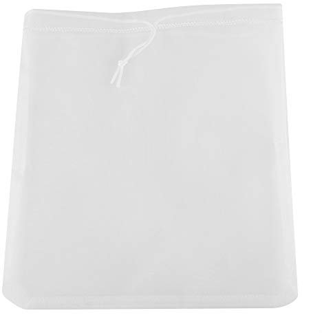 Sunicon Nussmilchbeutel, Passiertuch Wiederverwendbar, Feingewebt Passiertuch Nylon Filterbeutel feinmaschiges Filter mit Kordelzug für Käse Fruchtsaft Kaffee Gemüsesaft