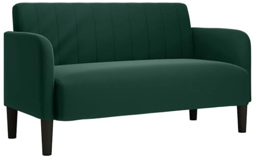 vidaXL Sofá Loveseat Verde Oscuro 109 cm Terciopelo, sofá, sofá de Dos plazas, Asientos de Sala de Estar, sofá Cama, sofá tapizado, sofá de Dos plazas