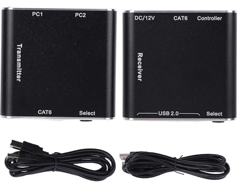 USB 2.0 Hub, 4 Porte USB 2.0 Switch Extender 480MBPS USB Hub Slitter 2 Computer Condividi 4 Dispositivi USB 2.0 per, per OS X, per, per, ecc.