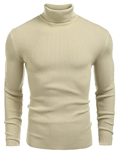 COOFANDY Pull à Col Roulé pour Homme Coupe Slim Pull en Maille Fine Col Roulé Casual Basic Pull pour Homme