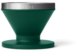 YETI Pour Over Coffee Maker Accessory Ramblers, Designed for Perfect Coffee Extraction Anywhere, Stainless Steel, fits any V60 Filter, Black Forest Green
