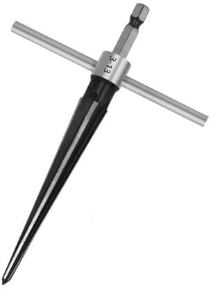 KSOPUERT Escariador cónico con punta de carburo en espiral de acero de alto carbono con punta de carburo y expansor de agujeros cónicos para madera, metal suave, cuero (5-22 mm de diámetro mineral)