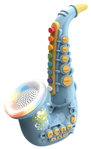 HoveeLuty Sassofono Giocattolo per la Prima Educazione Sassofono Facile da Suonare per Bambini con Luce e Musica Giocattolo in Plastica Perfetto per i Bambini Regalo per la Pratica del