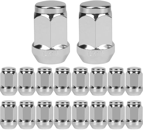 20 Stück Radmuttern M12x15 Radmuttern Geschlossen Kegelbund 60°, Radmutterkappen, Wheel Nuts mit Ford, Toyota, Mazda, BYD - Silber