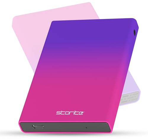 Storite 1 TB Disco duro externo USB 3.0 - Disco duro portátil de 2,5 pulgadas, HDD Plug & Play con indicador LED, compatible con PC, Mac, portátil, consola de juegos - Multicolor