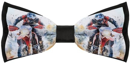 Dirt Motorcycle Rider Classic Bow Ties for Men Adjustable Pre-tied Bowties Formal Business Wedding