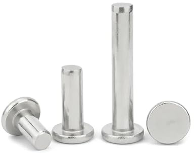 50 Stück Vollnieten aus Edelstahl 304 mit flachem Kopf, Schlagnieten mit flachem Kopf, kleine Nieten mit flachem Kopf(5mm)