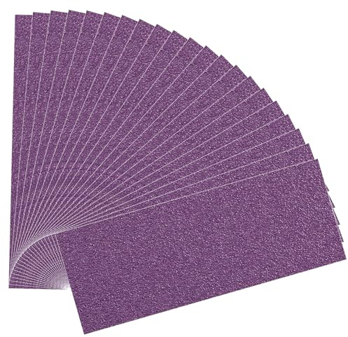 STEBRUAM 21 Pièces Papier de verre 60 Grain Papier abrasif eau/sec 93x230mm Utilisé pour polir le métal,le bois,les(Violet）