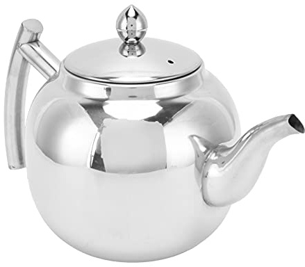 TEAPOT ACCIAIO AUSSIONE 800 ml con filtro, bollitore ad acqua fredda compatibile induzione per l'uso di home office, tè in argento da 10,2 once (L 360 ml 6.8x14.5cm / 2,7x5,7 pouce)