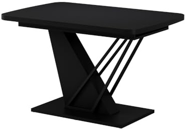 Vicco Esstisch Fenaro, Schwarz, 120-160 x 80 cm | ausziehbar, ausziehbar auf 160 cm mit integrierter Einlegeplatte