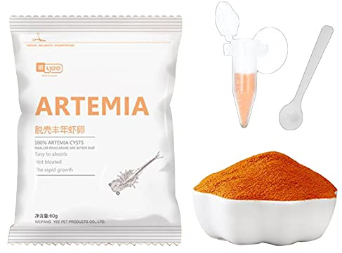 hogtnd 60 g Aquarium Schlüpf Tropenfischfutter, Artemia Schäl Eier, Artemia Schäl Eifutter zum Füttern von Jungfischen, Aquarium Tropenfischfutter