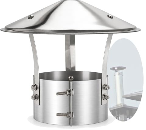 Stainless Steel 75/180/200mm Chimney Cowl Rain Cap for Stove Pipes | Weather-resistant cover helps block rain, leaves and birds. For stove pipes, fireplaces and roof vents.(230mm/9.05in)
