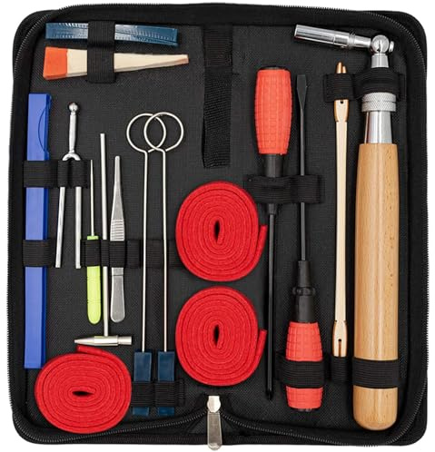 YZNlife professionelles Klavier-Stimm-Set, 16-teilig, inkl. Stimmhammer, Filz, D盲mpfer, Gabel, Stimmschl眉ssel, Temperamentstreifen, Klavierzubeh枚r
