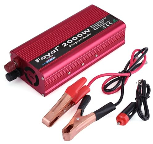 2000W Auto Stromwandler DC 12V zu AC mit USB Ladeanschluss für Laptops Kameras und Elektronikgeräte im Auto Reisen und Outdoor