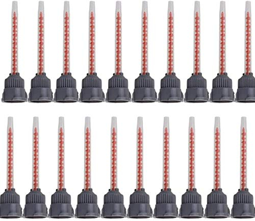 Chiloskit Ugelli per miscelazione epossidica, applicatori per resina bi-componente per erogatori a pistola, ugelli miscelatori per cartucce di colla AB da 50 ml, 20 pezzi (rapporto applicatore 10:1)