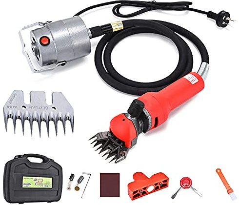 Esquiladora ?para Oveja 1000W,Cizalla para Cabra Electrónica ?Alpaca Camello,3600RPM Tijeras eléctricas máquina de Granja para Cortar Pelo de Oveja de Animales,Cabra (9 dientes)