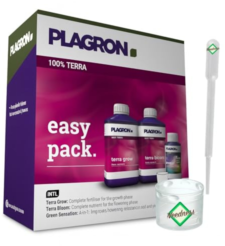 Weedness Plagron Dünger Set Easy Pack Terra Bio Starterbox Grow Anbau Indoor - Bio NPK Organischer Flüssig Tomaten
