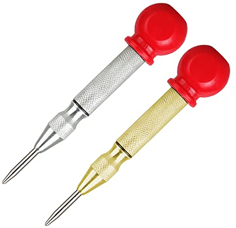 Automatischer Körner Werkzeug YUTOU Verstellbarem Körner Automatischer Bohrer Körnerstempel Automatic Center Punch mit Kissen Kappe Federbelasteter Center Hole Punch Tool für Holz Metall Kunststoff