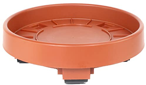 QIAOH Pflanzenroller Eckig FüR Innen Und AußEnbereich Diameter 25cm, Wetterfeste MöBelroller KüBelroller üBertöPfe StäNer, Runder Blumentopfhalter FüR Pflanzen