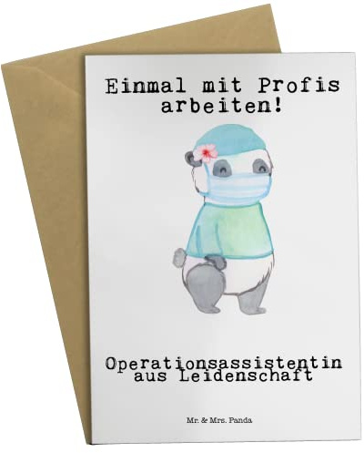 Mr. & Mrs. Panda babykarte Operationsassistentin Leidenschaft - Geschenk, Grußkarten, osterkarte, dankeskarten, OTA, Lustig, Ausbildung, weihnachtskarten, einladungskarten, hochzeitskarten, Spruch