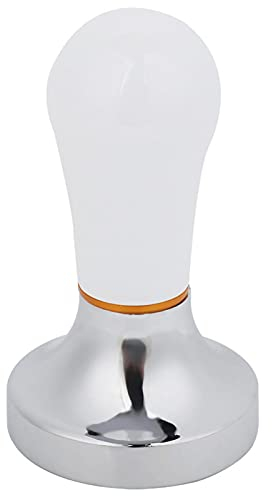 57.5mm Espresso Tamper Handheld Coffee Tamper Coffee Tamper with Handle for Coffee Maker Aluminum Coffee Press Tool (White)