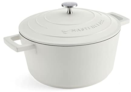 MasterClass Cast Aluminium Cream Casserole Dish, 24cm, 4 Litre, Gift Boxed