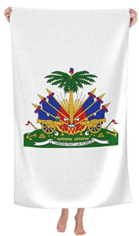 Beach Towel Coat Of Arms Of Haiti Logo Microfiber Quick Dry Bath Towel Anti Frizz Face Towels For Spa Swim Gift 80X130Cm