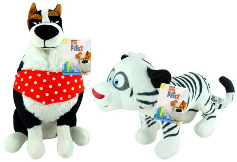 Toptoys2u Bargain Bundles Secret Life Of Pets - Peluche de 2 a 28 cm, diseño de gallo el perro pastor galés y tigre de Bengala blanco