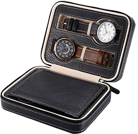 Uhrenetui Uhrenbox Uhrenkoffer Uhrenkasten Uhren-Organizer-Halter Für Reisen, Tragbar, Elegant, Mit 4 Fächern, Uhrenbox-Halter, Armbanduhrensammler, Vitrine Uhrenrolle Uhren Aufbewahrungsbox ( Color :