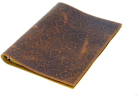 JJNUSA JJNUSA Lederordner, handgefertigt von JJNUSA, 3-Ringbuch, 2,5 cm runde Ringe, Organizer, Planer für A4 21,6 x 27,9 cm Notizblock, Notizbuch, Dokumente