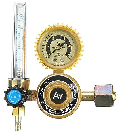 SHYISY Druckregler Schweißen, Schweißmessgerät, Argon-Regler, G5/8 Zoll, 0–25 MPa, Argon, CO2, MIG, Wig, Durchflussmesser, Regler, Durchflussmesser, Druckminderer