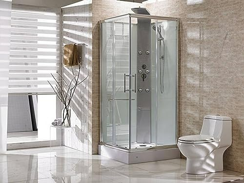 Saqu Duschkabine Klar Glas 90x90x226 cm Aluminium Chrom