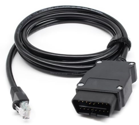 Xjahwr Enet OBD2 RJ45 Cable,Ethernet to OBD Interface Cable ICOM Coding F-Series for BMW ENET 6.6ft/2M Ethernet Cable Adapter for OBDII RJ45 Ethernet Connector Tools(Black)
