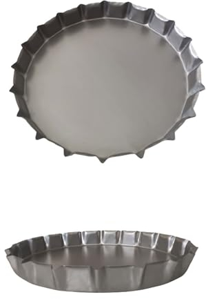 Teglia per Focaccia Barese, in Ferro Lamiera, 33Ø cm, Adatta per il Forno, Resistente al Calore