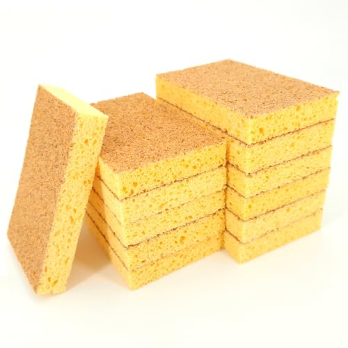 Eponge végétale & Durable - Lot de 12 - Gratte sans Rayer - Fabriquée en France