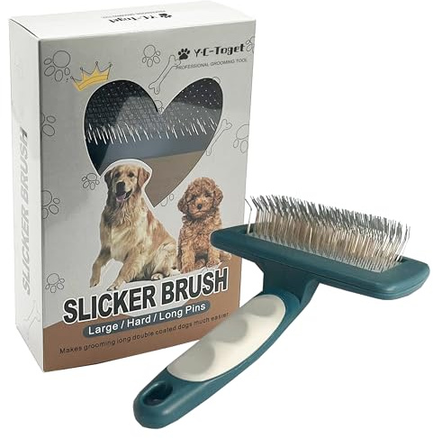 Y.C-Toget Goldendoodle & Poodle Fellpflege Bürste, Lange Stiftbürste (27mm/1.06) für Lange & Lockige Mäntel, Entwirrung nach dem Spaziergang, Halbiert die Pflegezeit