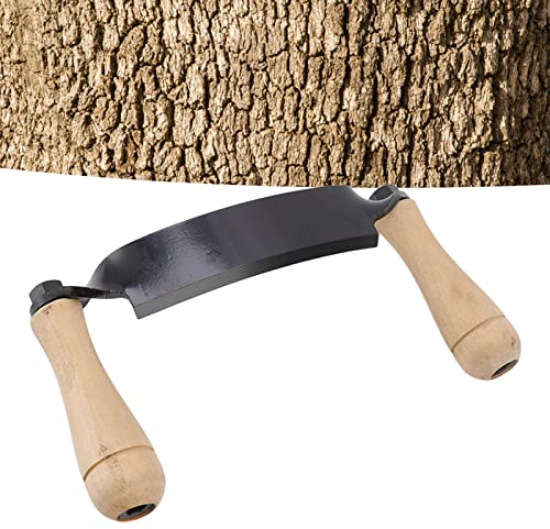 Zugmesser für holz, Schälmesser Schäleisen Holzbearbeitung Reifmesse Ziehmesser für Gebogenes Wagnermesser mit Ergonomische Holzgriffe, für Hobeln von Holzstämmen (8 Zoll)