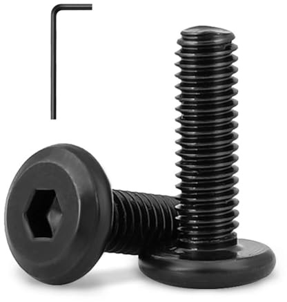 1/4-20 x 2 (15 Pack) Flat Head Hex Socket Cap Screws Bolts, Black Oxide 304 Stainless Steel 18-8, Hex Drive, Bright Finish, Fully Machine Thread