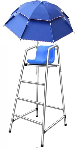 Chaise de sauvetage/piscine sauveteur Échelle Extérieur Chaises De Piscine Avec Siège, Inox Chaise Haute De Sauveteur Avec Parapluie- 120 150 180cm, Chaises De Sauveteur Au Bord De La Piscine Pour Dec