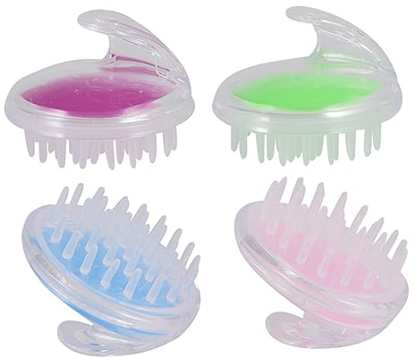 HAPINARY 4 Stück Kopfhautmassagegerät zur Kopfhautreinigung und Kopfhautpeeling Pe Material für Damen und Herren Zuhause oder Friseursalon