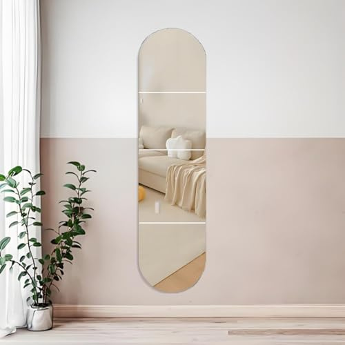 Full Length Mirror Wall Mounted for Bedroom, 12 x12in x4pcs Kids Shatterproof Acrylic Plexiglass Mirror Stickers, Safe wall mirror full length Mirror Stickers for Makeup Home Workout Gym Hallway Dorm