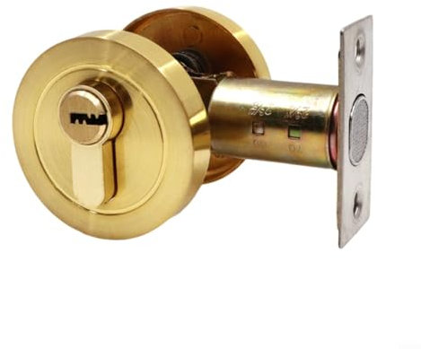 EXTRWORY Invisible Door Lock Concealed Lock, Indoor Door Lock Security Auxiliary Lock with Key for Indoor Home Bedroom Hotel Office Zinc Alloy Anti-Theft Single-Sided(Gold)