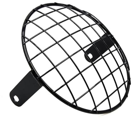AGBLAYDVEW Rejilla Faro Moto Cubierta Parrilla Faro para Autohaux X 7,8 Pulgadas Negro Cromado Metal Faro Malla Parrilla Motocicleta Faro Rejilla Cubierta(Zwart)