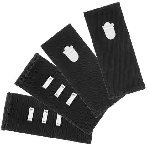 4 Pack Waist Extender Button Extender Nylon Zinc Alloy Waistband Extenders Hook and Bar Trouser Jeans Skirt Waistband Extension Adjustable Fastener Black